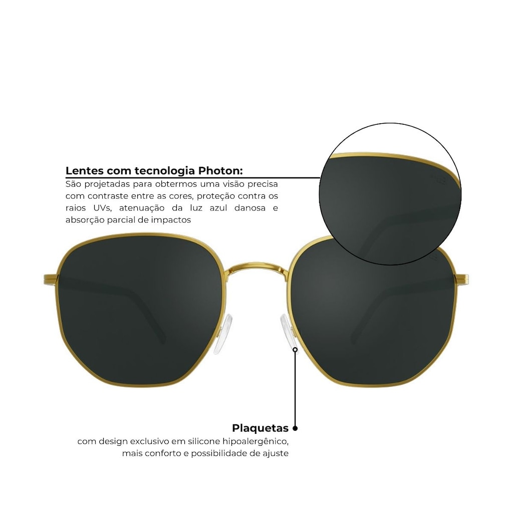 Imagem 2 do produto Óculos de sol Unissex HB Peak hexagonal
