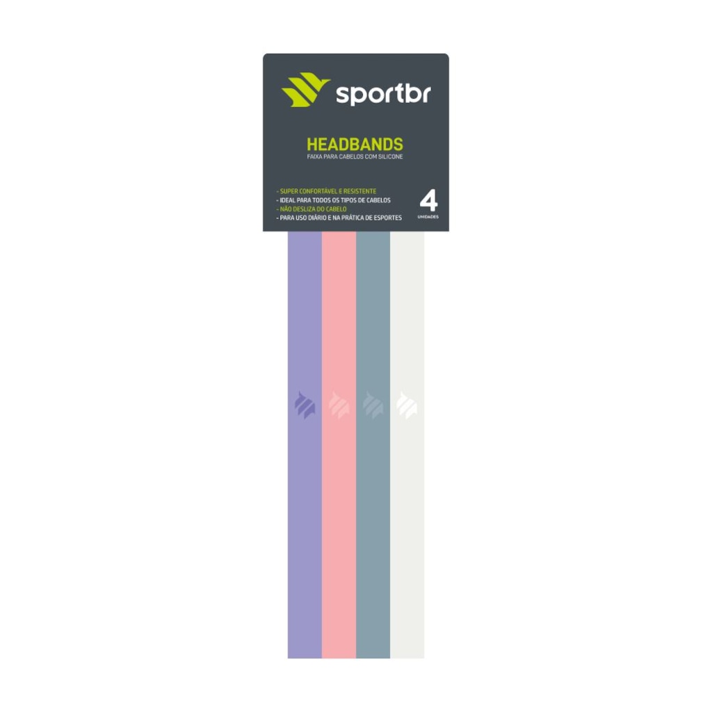 Imagem 2 do produto Faixa de Cabelo com Silicone Sportbr - 4 unidades