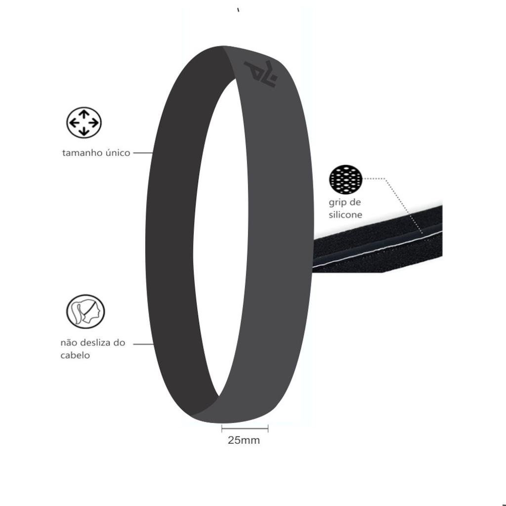 Imagem 3 do produto Faixa de Cabelo com Silicone Sportbr - 2 unidades