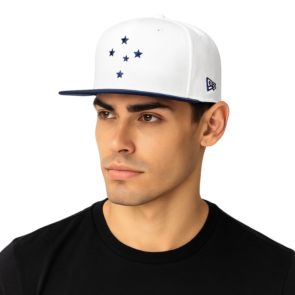 Imagem 2 do produto Boné Cruzeiro Vintage New Era Branco Aba Reta Futebol 9Fifty