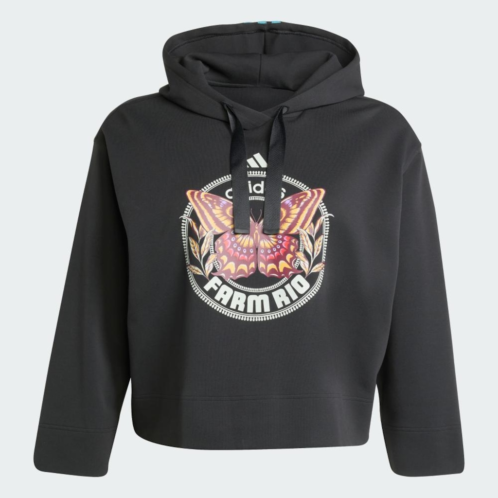 Imagem 2 do produto Blusão de Moletom com Capuz Feminino adidas x FARM Plus Size