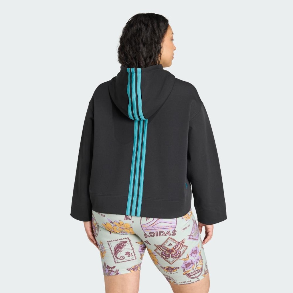 Imagem 3 do produto Blusão de Moletom com Capuz Feminino adidas x FARM Plus Size