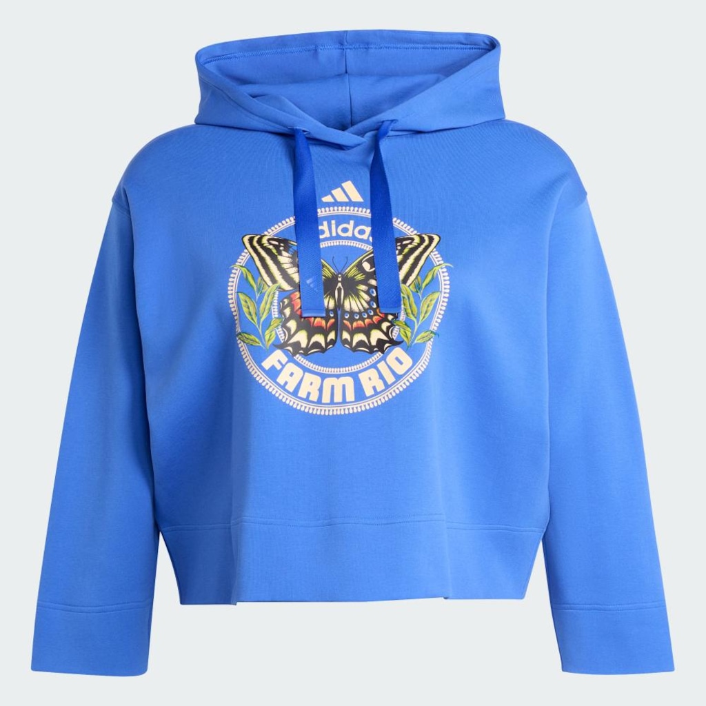 Imagem 2 do produto Blusão de Moletom com Capuz Feminino adidas x FARM Plus Size