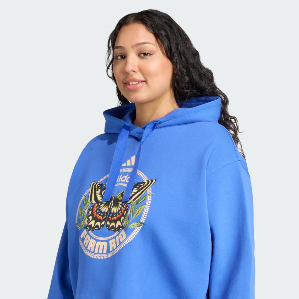 Imagem 5 do produto Blusão de Moletom com Capuz Feminino adidas x FARM Plus Size