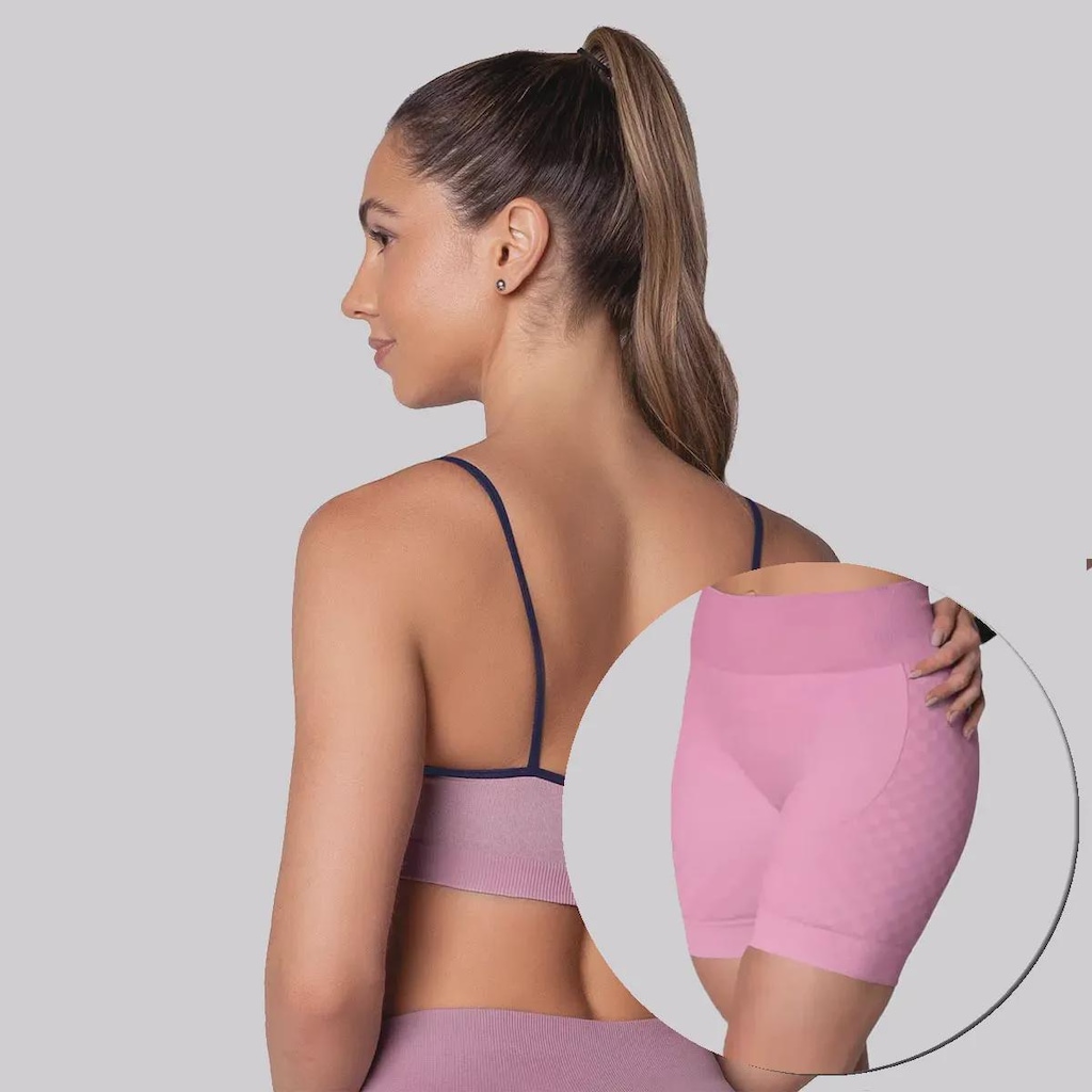 Imagem 2 do produto Top + Shorts Selene Quadriculado com Bojo Removível Feminino