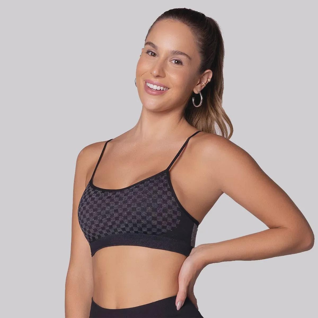 Imagem 2 do produto Top + Shorts Selene Quadriculado com Bojo Removível Feminino