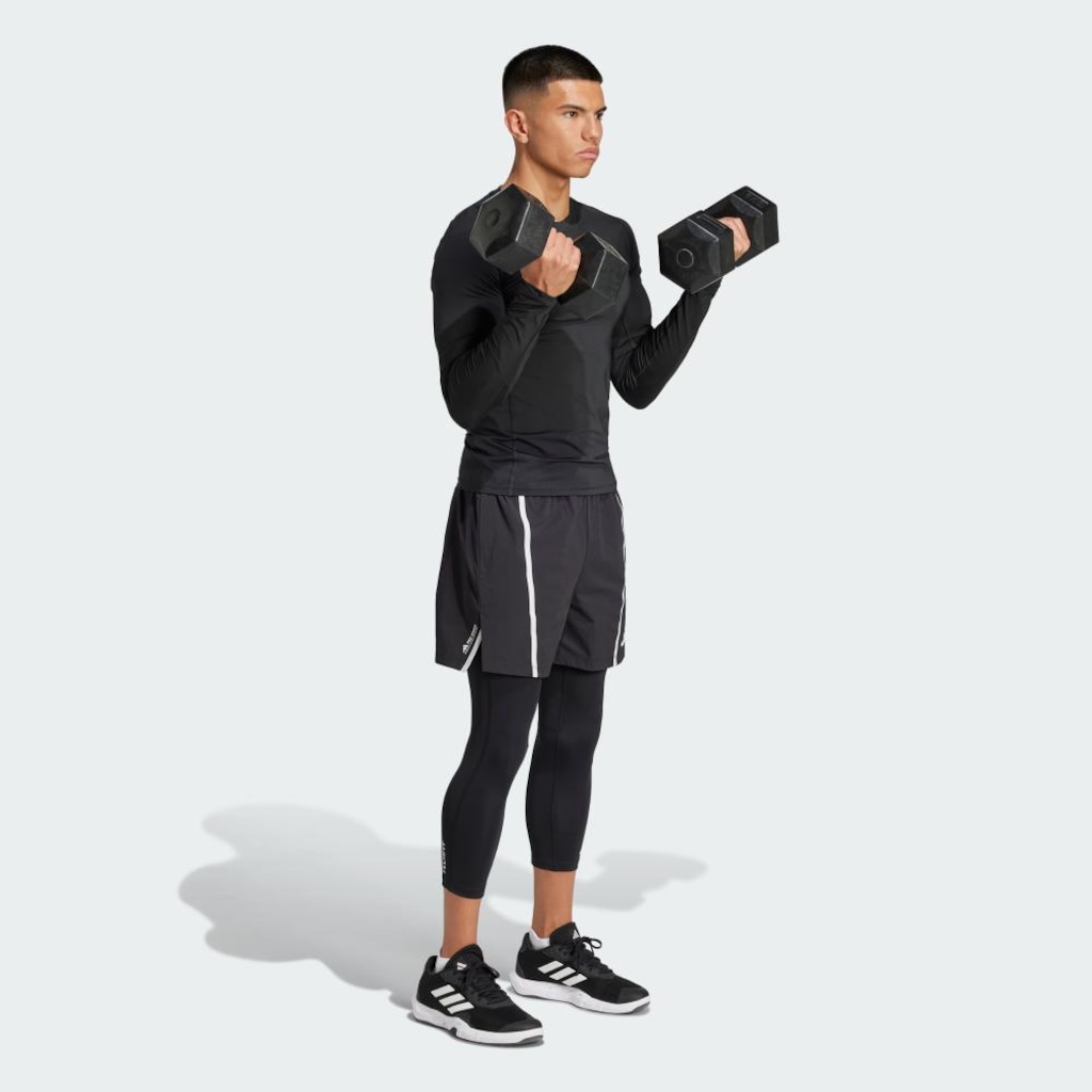 Imagem 4 do produto Calça Legging de Treino Masculina Adidas 3/4 Techfit Compression