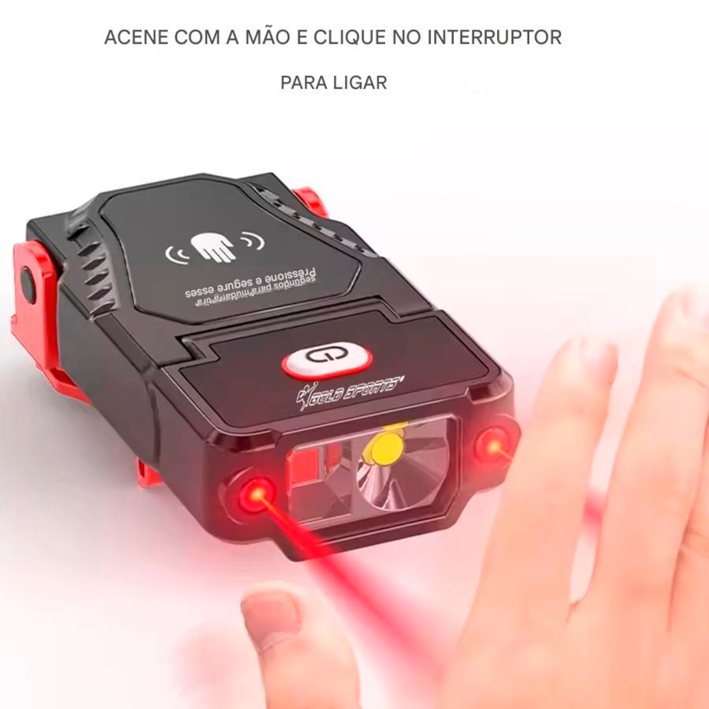 Imagem 3 do produto MIni Lanterna Gold Sports Led com suporte de Lapela de Boné