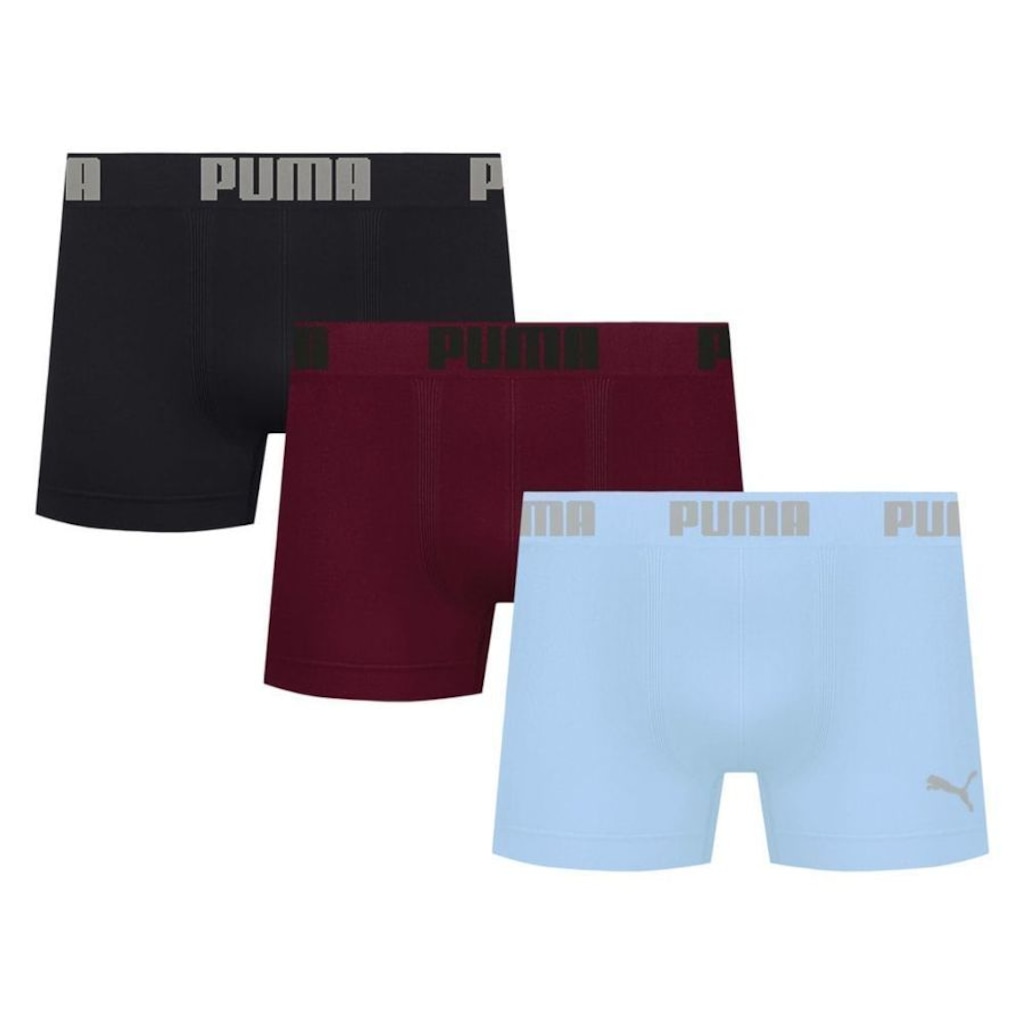 Imagem 1 do produto Kit 3 Cuecas Puma Boxer Sem Costura Masculina