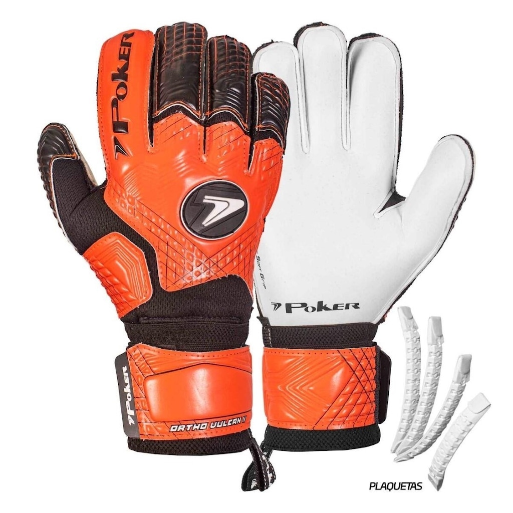 Imagem 2 do produto Luva Adulto de Goleiro Poker de Futebol de Campo Profissional Ortho Vulcan II