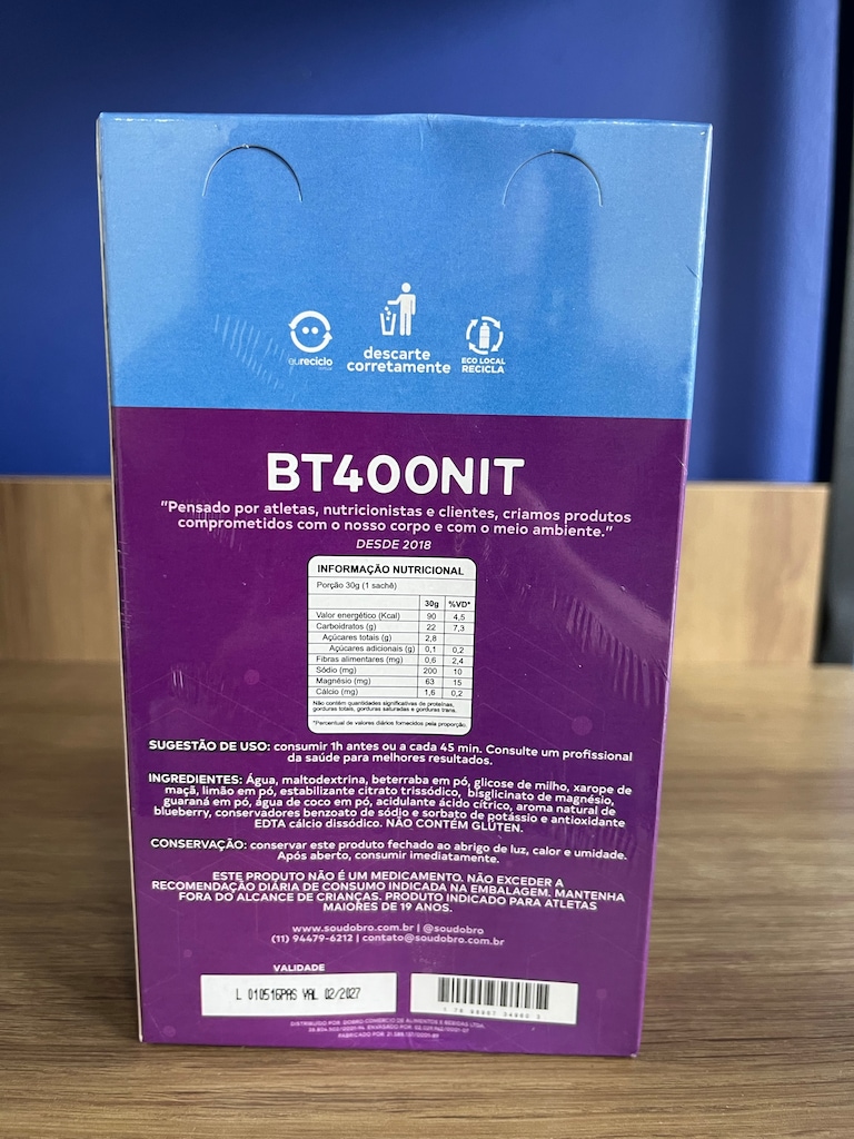 Imagem 4 do produto BT 400 Nitrato Gel sabor Blueberry - 10un x 30g