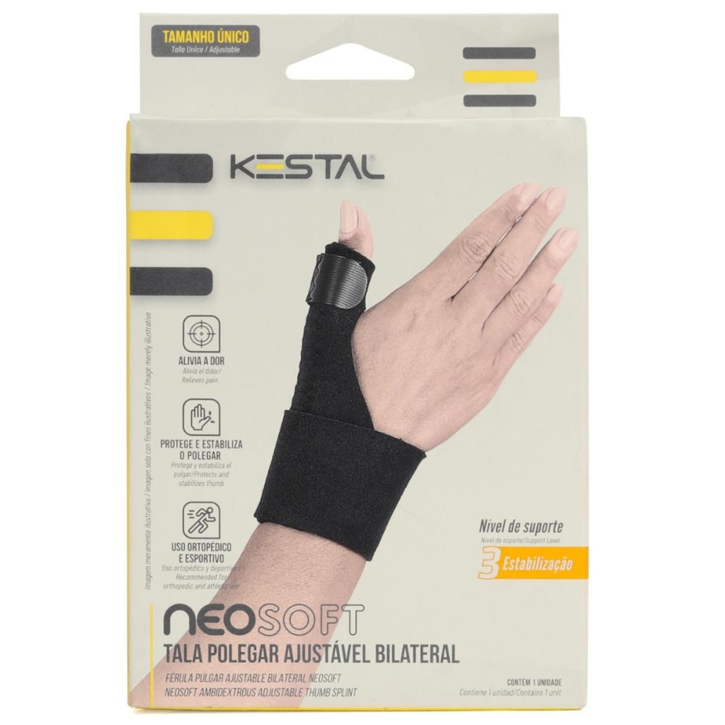 Imagem 3 do produto Tala Polegar Kestal Ajustável Bilateral Neosoft