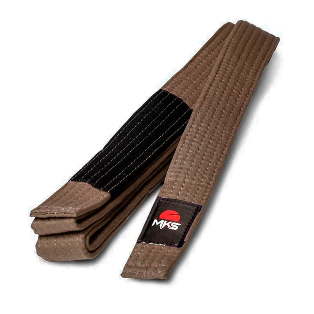 Imagem 2 do produto Faixa de Jiu-Jitsu Marrom Ponta Preta MKS modelo 2019