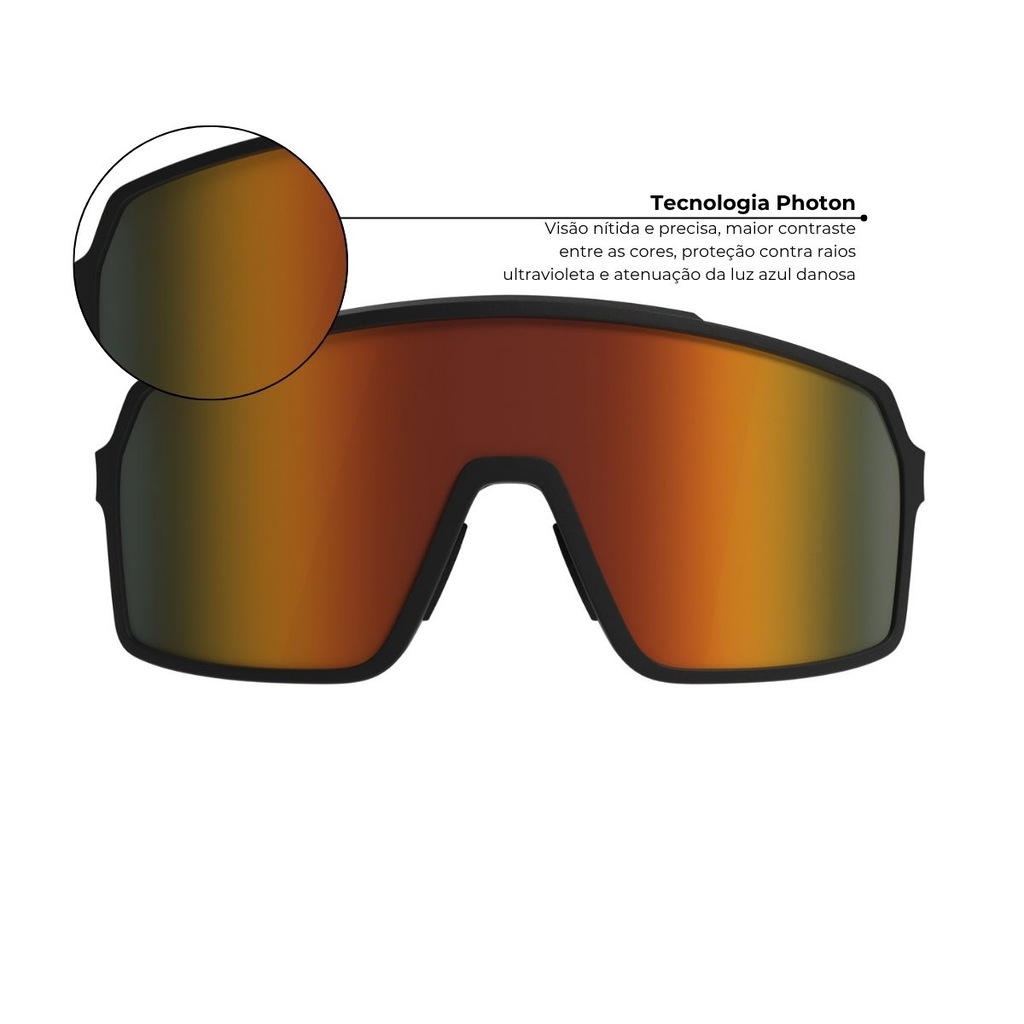 Imagem 2 do produto Óculos de Sol esportivo HB Grinder Matte Black Orange Chrome