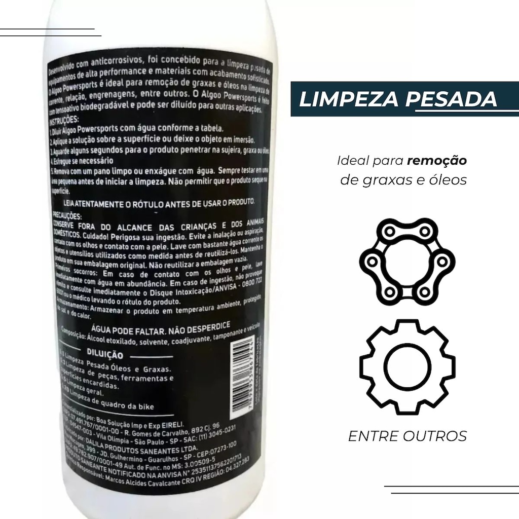 Imagem 3 do produto Desengraxante Multiuso bike Algoo PowerSports 1L concentrado