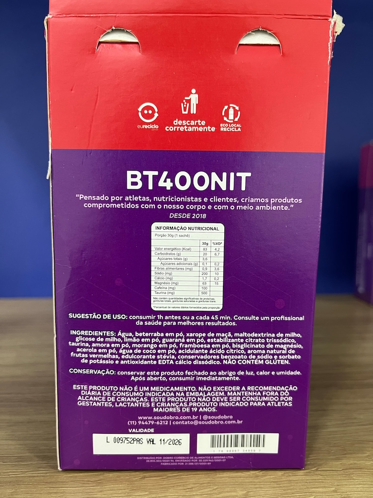 Imagem 5 do produto BT 400 Nitrato Gel sabor Redberry - 10un x 30g