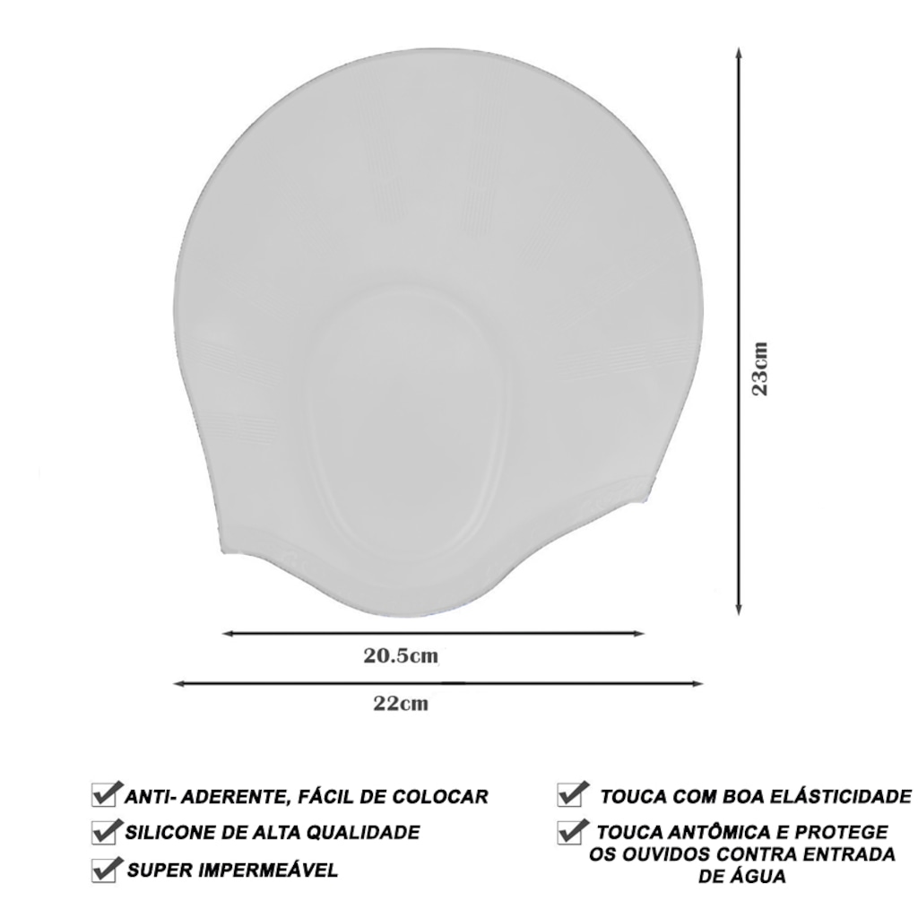 Imagem 2 do produto Touca De Natação Gold Sports Ergononico Ultra II Confort De Silicone - Com Cobertura das Orelhas