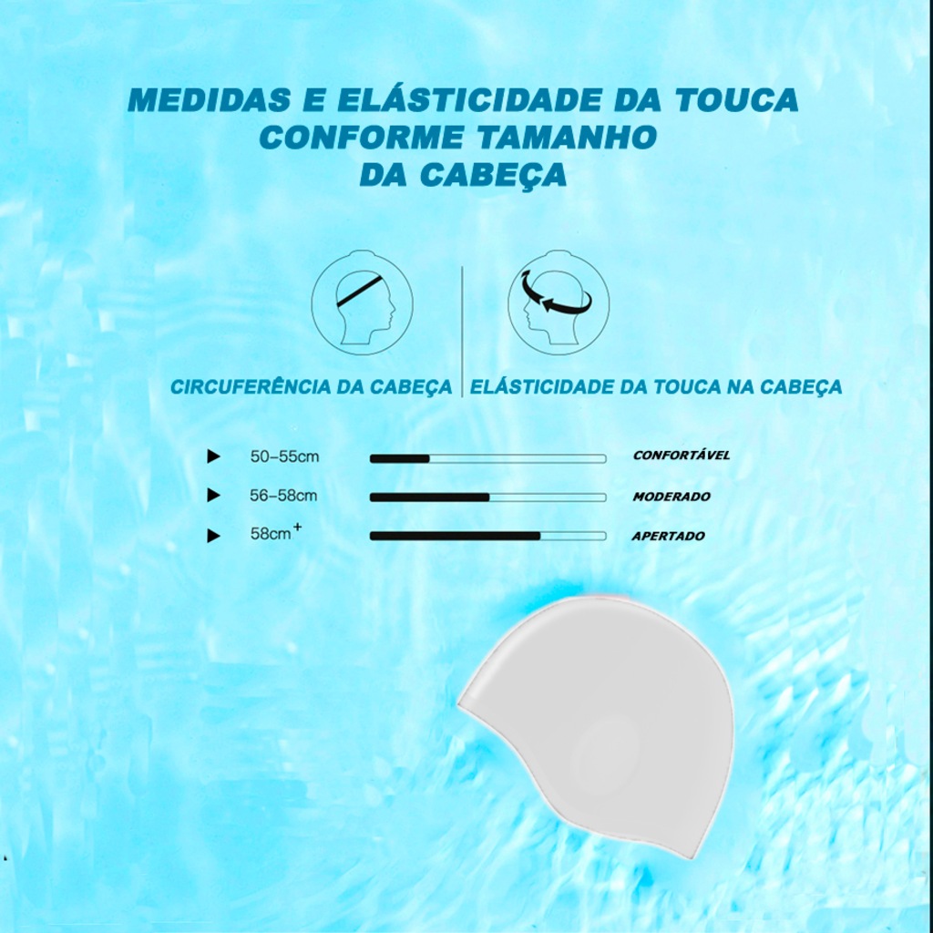 Imagem 3 do produto Touca De Natação Gold Sports Ergononico Ultra II Confort De Silicone - Com Cobertura das Orelhas