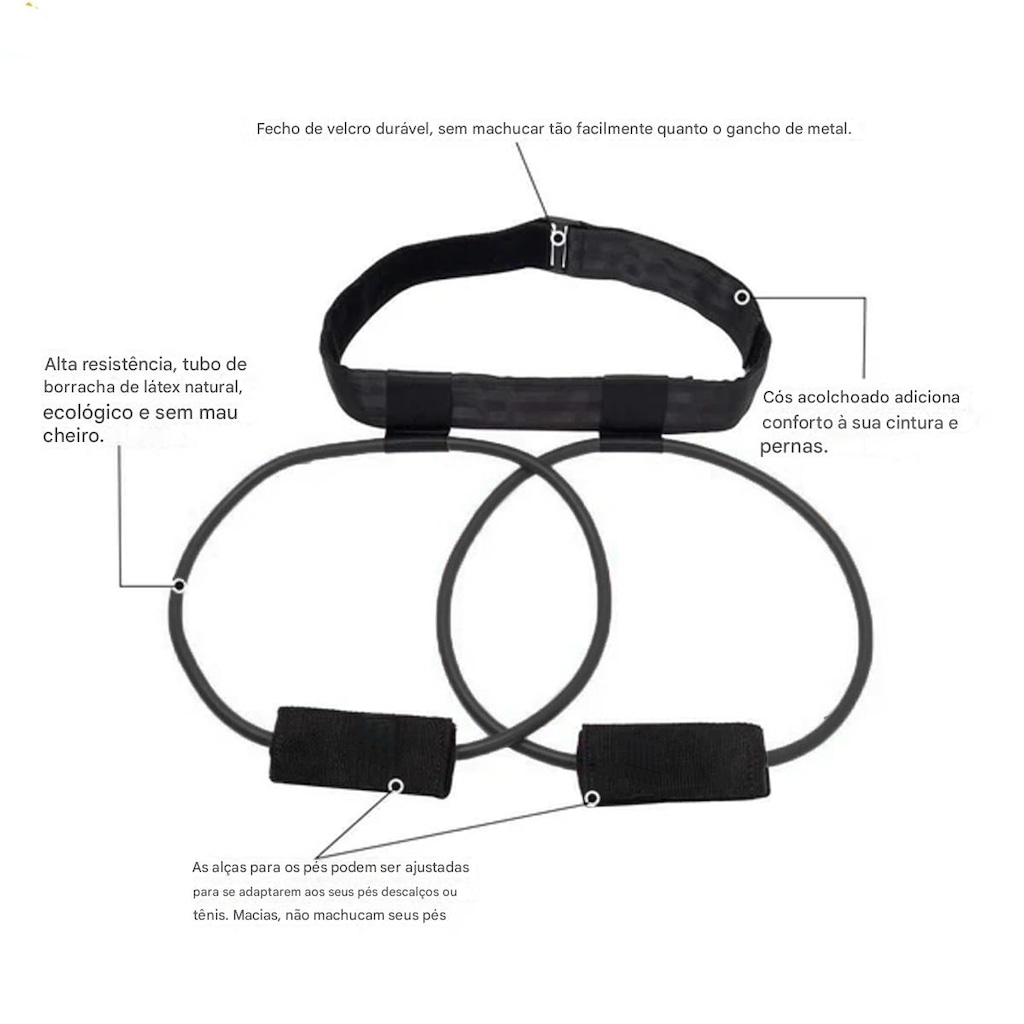 Imagem 5 do produto Cinto Elástico Gold Sports Booty Belt Resistance Tensão Pesada