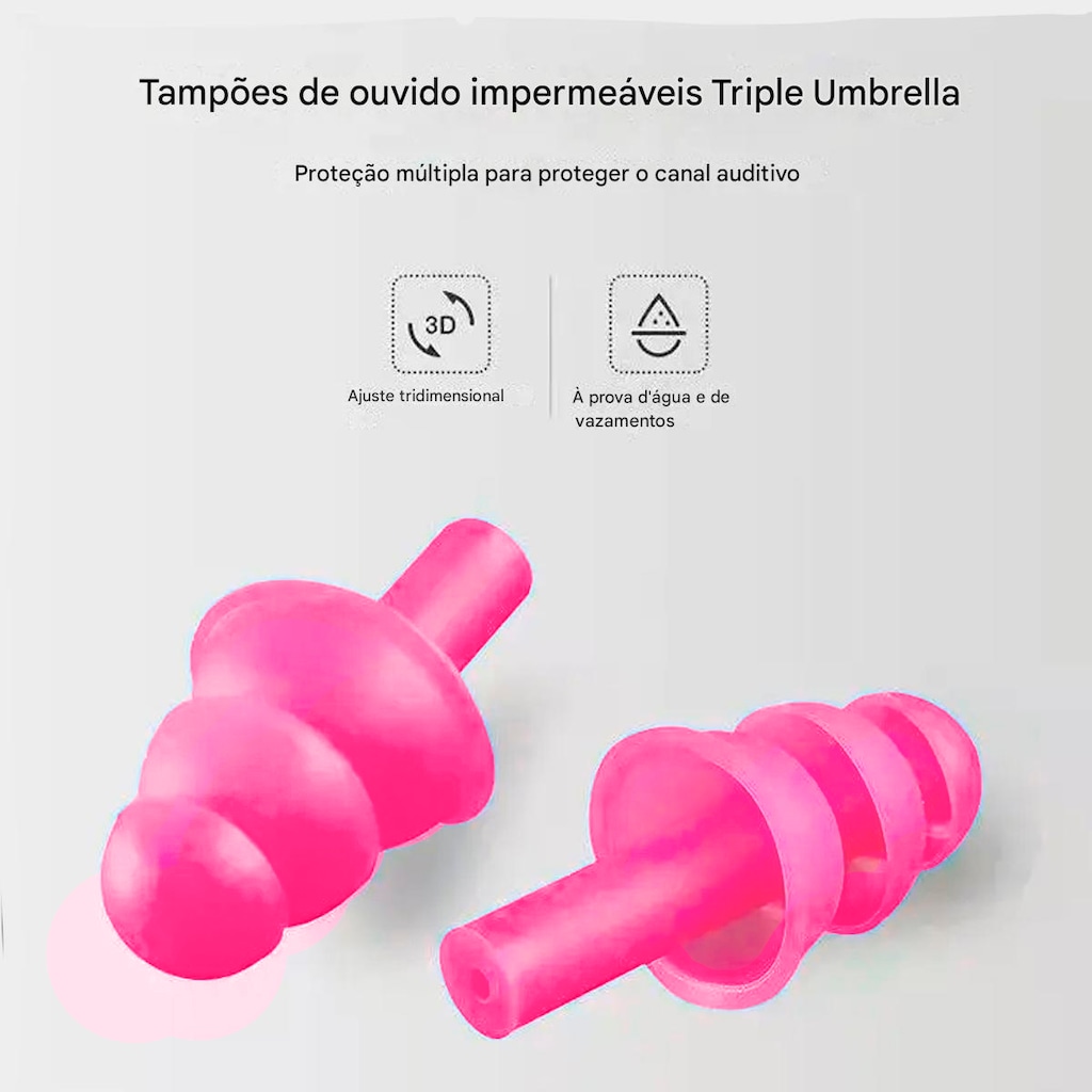 Imagem 3 do produto Kit Protetor De Ouvido Nasal E Anatômico Gold Sports