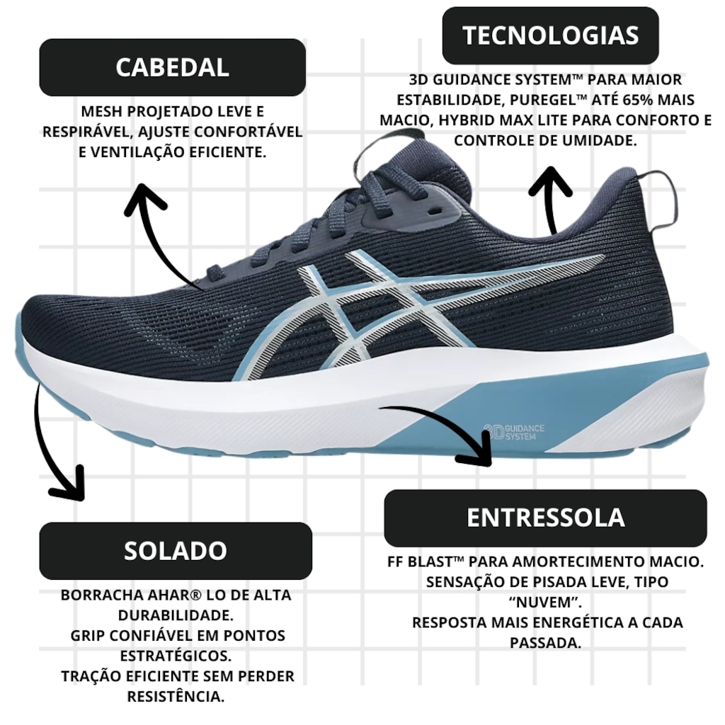 Imagem 4 do produto Kit Tênis ASICS Gt-1000 14 E Meia - Feminino