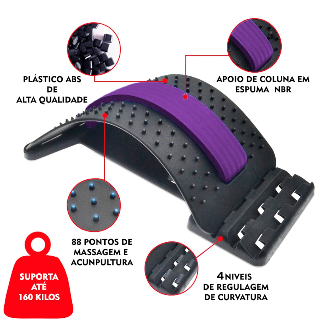 Imagem 2 do produto Suporte Lombar do Massageador Das Costas Gold Sports - Easy Posture