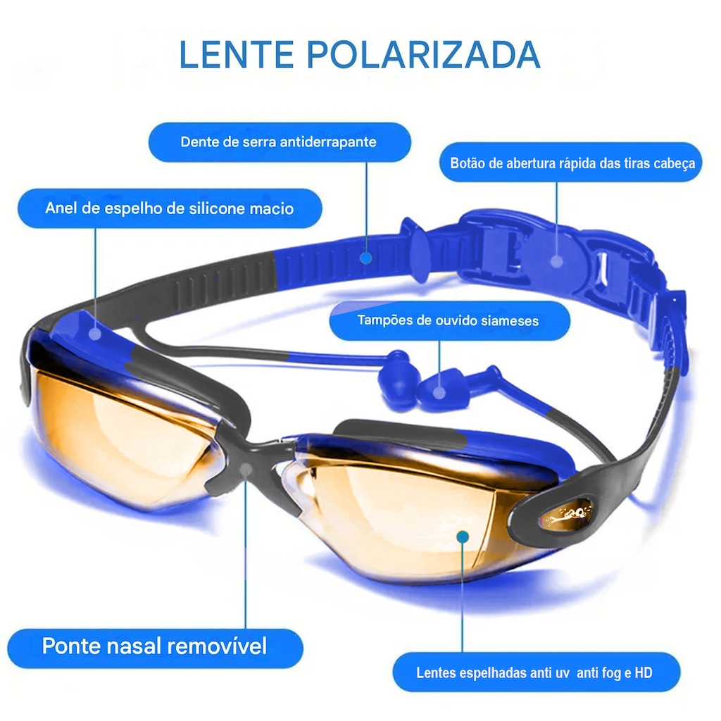 Imagem 2 do produto Oculos De Natação Gold Sports Legend VI Polarizado - High Definition