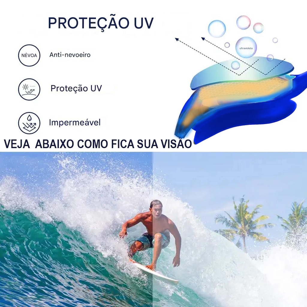 Imagem 5 do produto Oculos De Natação Gold Sports Legend VI Polarizado - High Definition