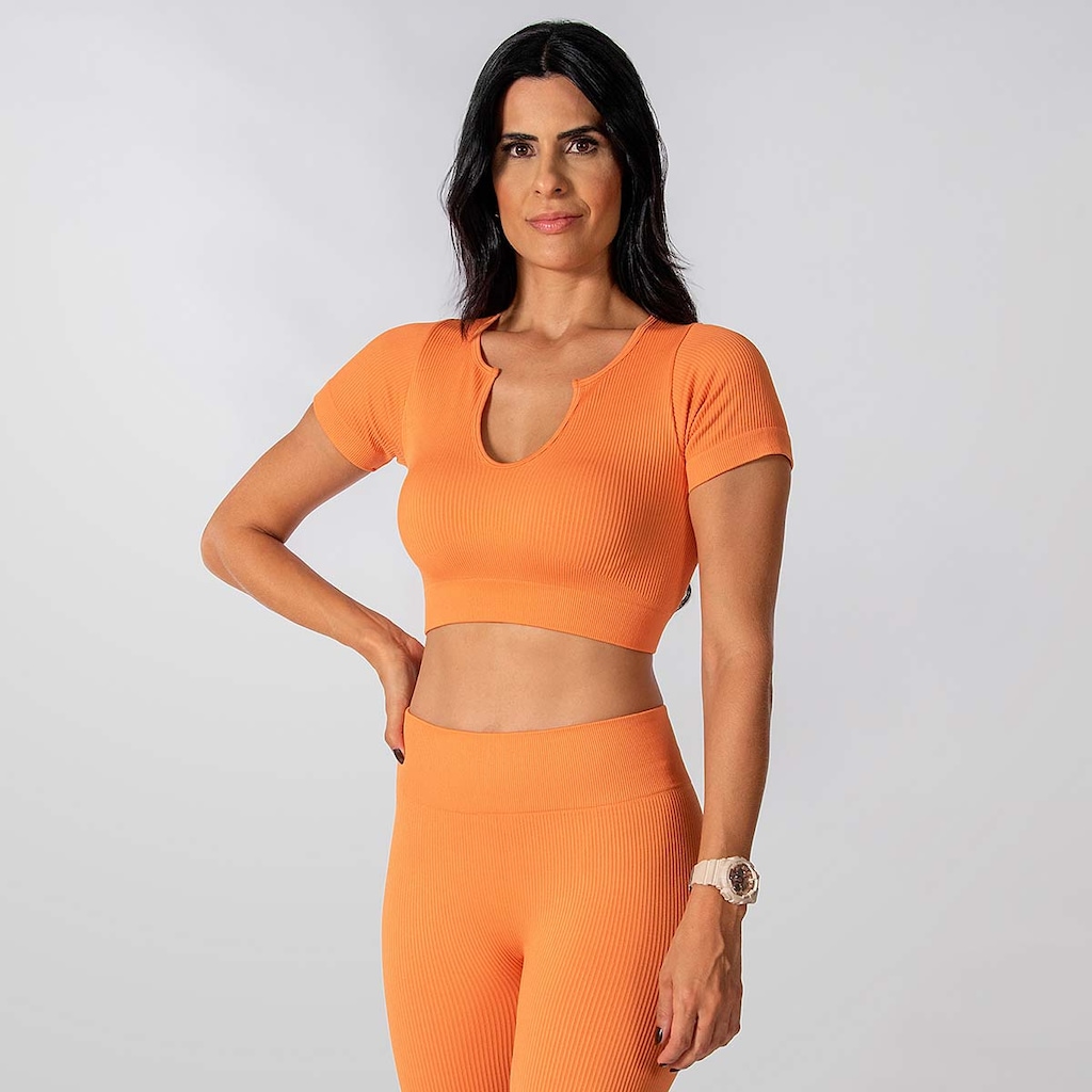 Imagem 4 do produto Conjunto Fitness Short Cropped Canelado Alma Genius Feminino