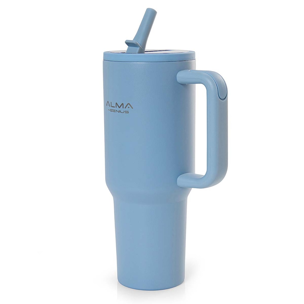 Imagem 2 do produto Copo Térmico com Canudo Inox 1200ml Noah Azul Alma