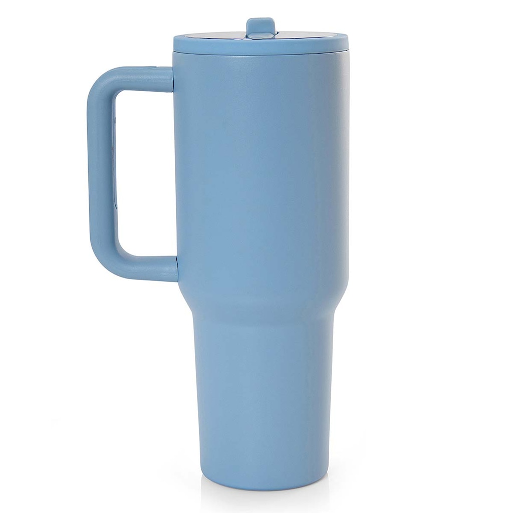 Imagem 3 do produto Copo Térmico com Canudo Inox 1200ml Noah Azul Alma