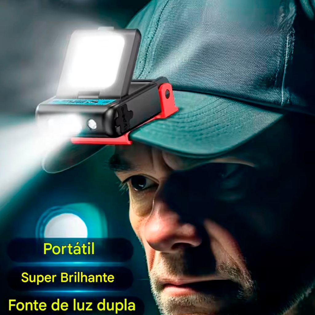 Imagem 4 do produto MIni Lanterna Gold Sports Led Shark Led Auxiliar com suporte de Lapela de Boné