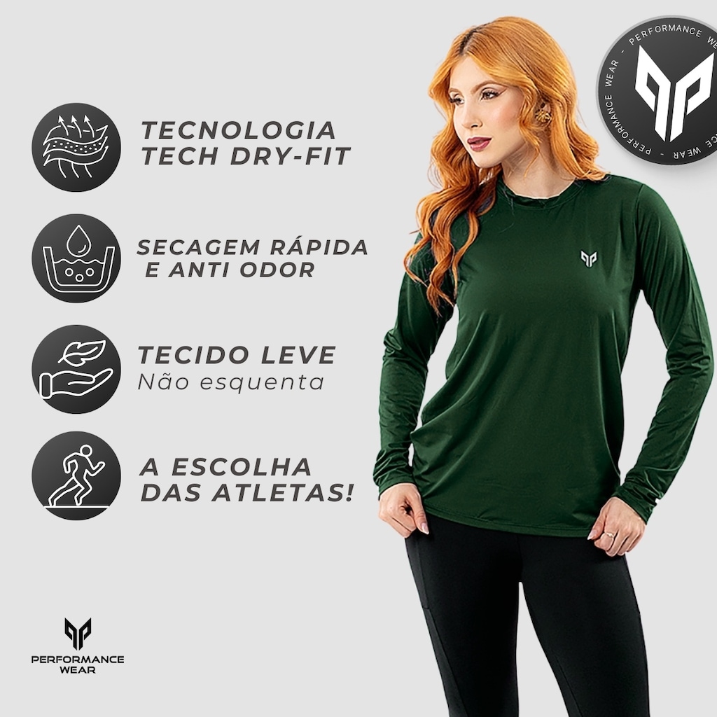 Imagem 2 do produto Camiseta Feminina Uv Manga Longa Térmica Performance Wear