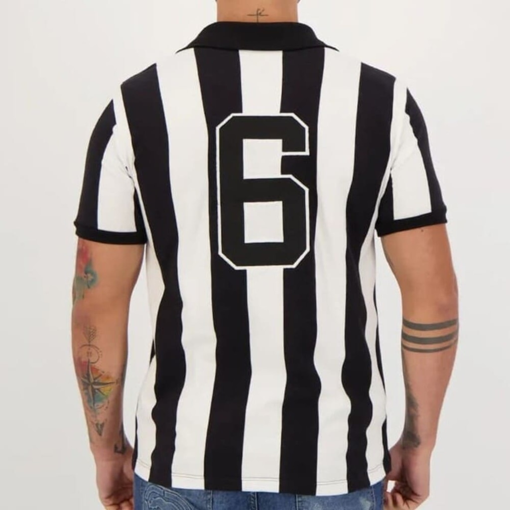 Imagem 2 do produto Camiseta Botafogo 1962 Nilton Santos Retrô Mania Listrada Masculina