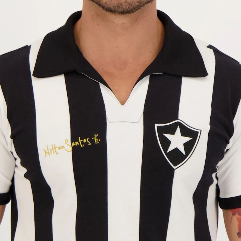Imagem 4 do produto Camiseta Botafogo 1962 Nilton Santos Retrô Mania Listrada Masculina