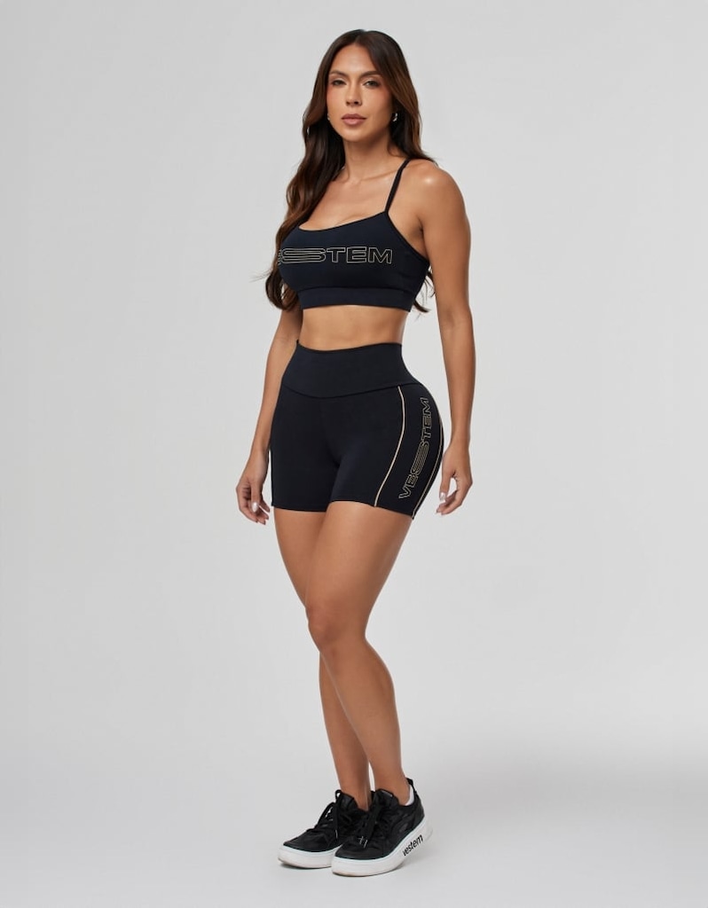 Imagem 3 do produto Top Média Sustentação Shape Juju Preto Feminino