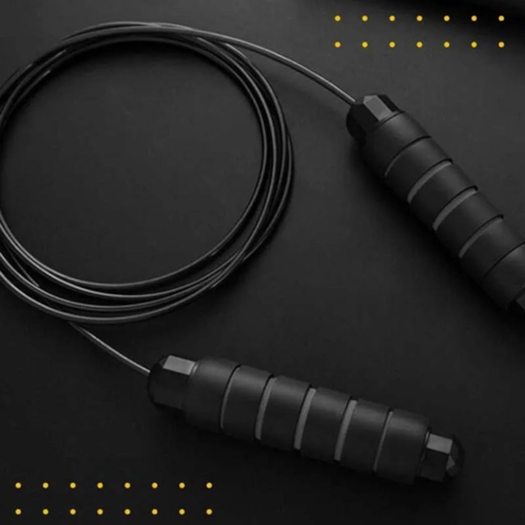 Imagem 3 do produto Corda de Pular Ajustável DK Fitness Academia Treino Funcional Resistente 2,8m