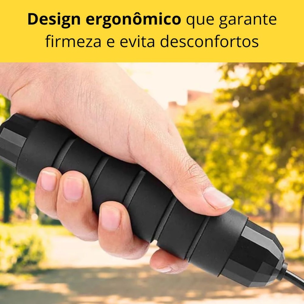 Imagem 5 do produto Corda de Pular Ajustável DK Fitness Academia Treino Funcional Resistente 2,8m
