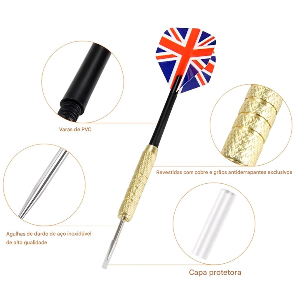Imagem 2 do produto Kit de Dardos Gold Sports 18 gramas