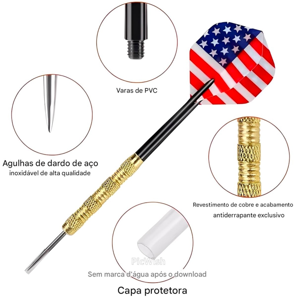 Imagem 2 do produto Kit de Dardos Gold Sports 18 gramas