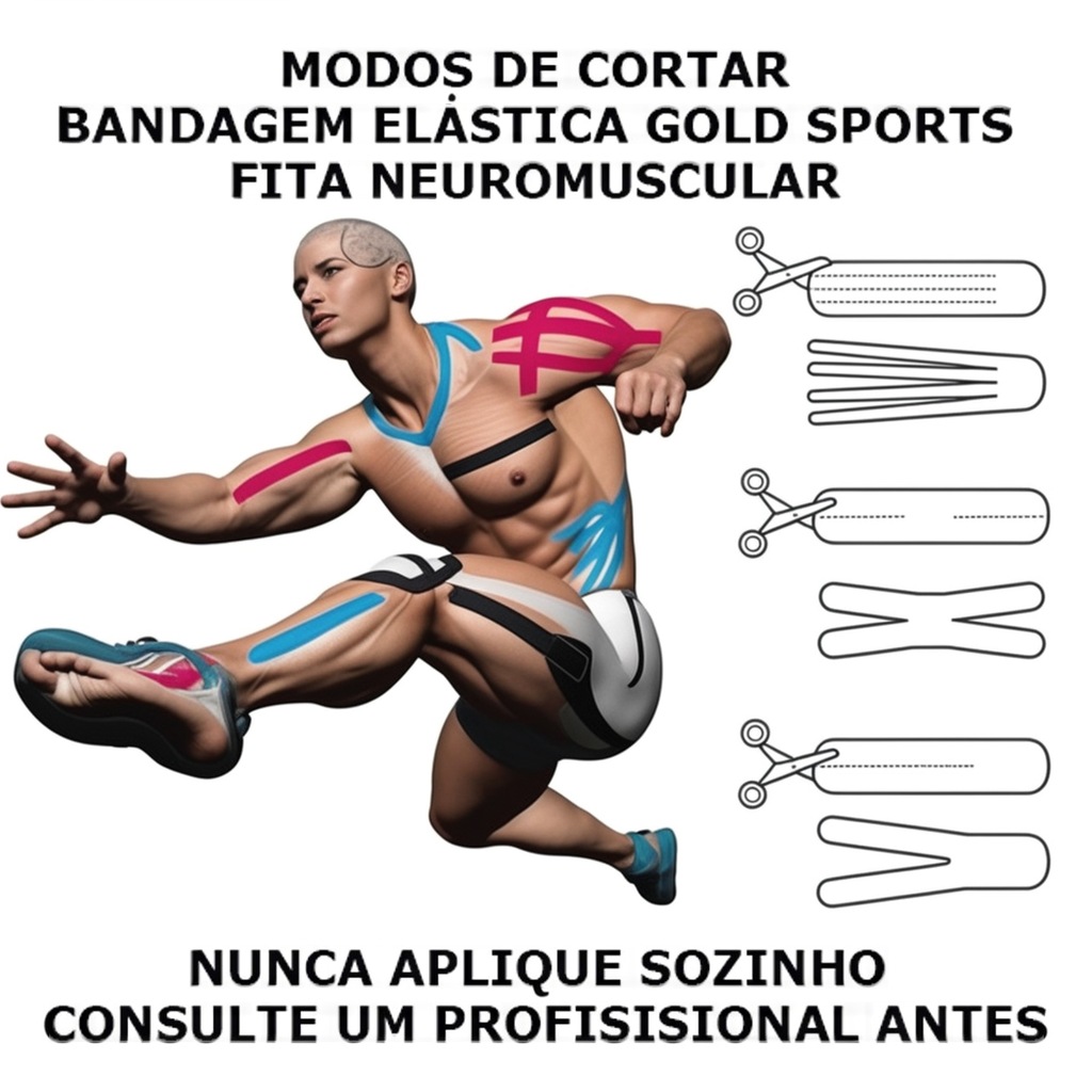 Imagem 5 do produto Bandagem Elástica Gold Sports Adesiva Neuromuscular