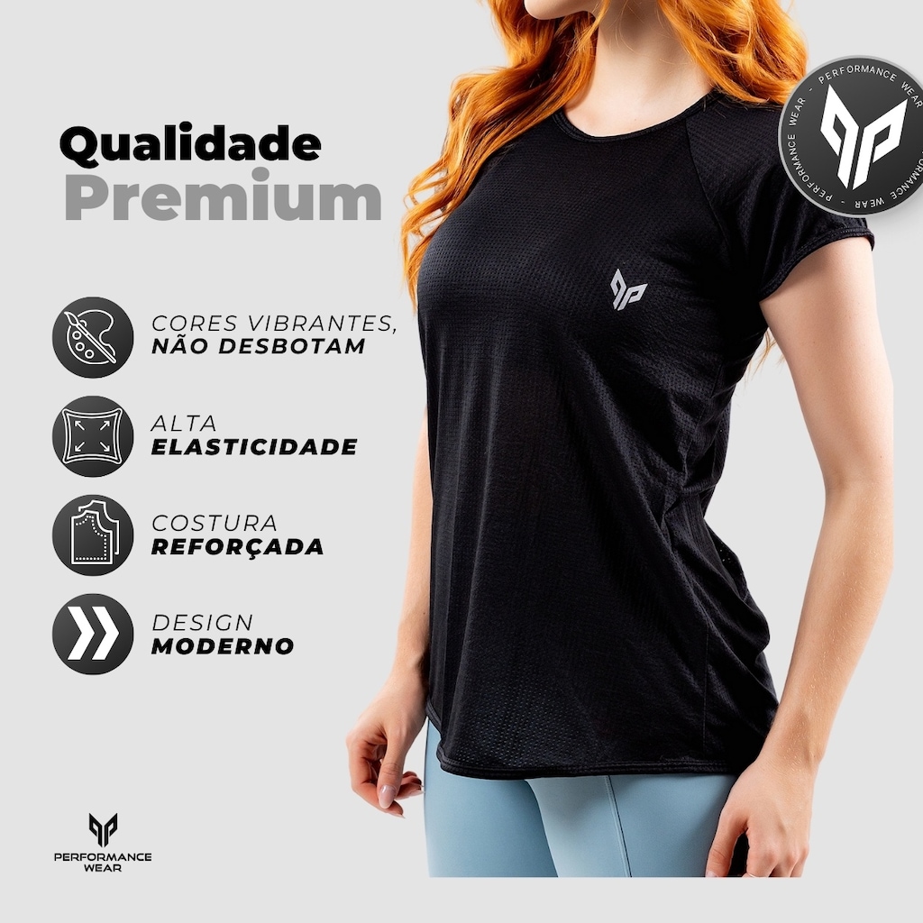 Imagem 3 do produto Camiseta Dry Fit Feminina Academia Básica Performance Wear