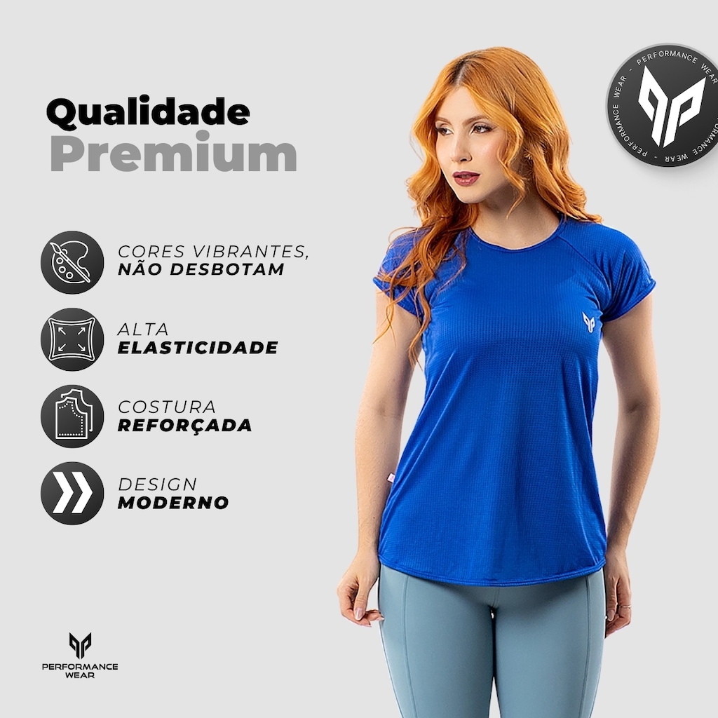Imagem 2 do produto Camiseta Dry Fit Feminina Academia Básica Performance Wear