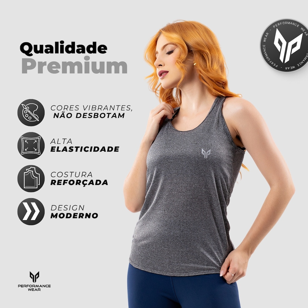 Imagem 3 do produto Camiseta Regata Feminina Academia Dry Fit Blusa Fitness Performance Wear