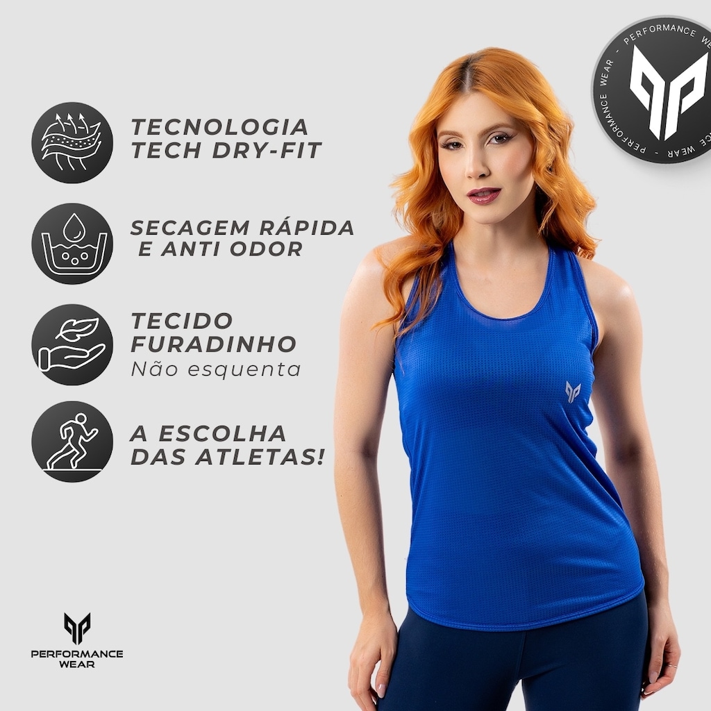 Imagem 2 do produto Camiseta Regata Feminina Academia Dry Fit Blusa Fitness Performance Wear