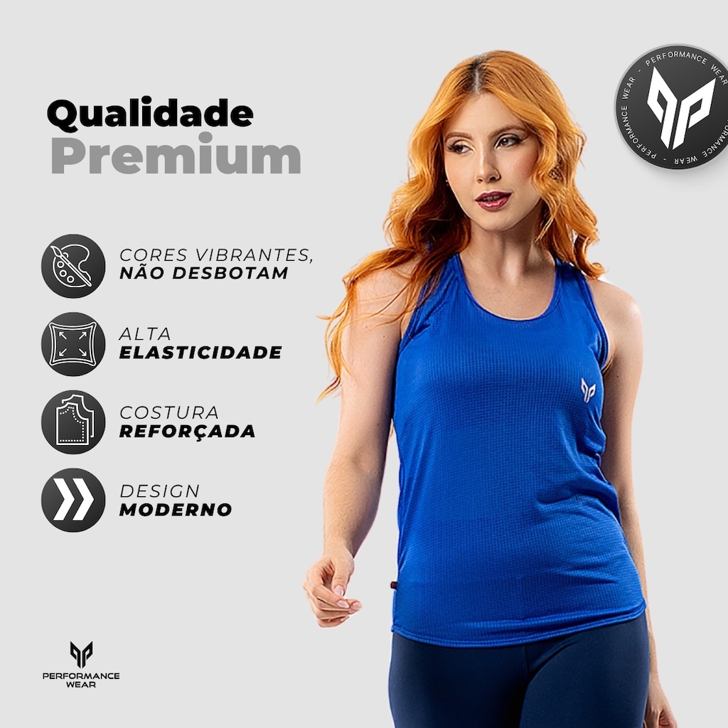 Imagem 3 do produto Camiseta Regata Feminina Academia Dry Fit Blusa Fitness Performance Wear