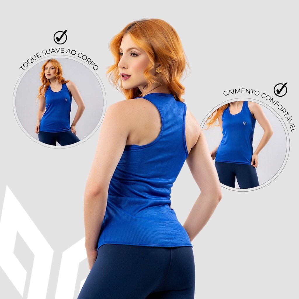 Imagem 4 do produto Camiseta Regata Feminina Academia Dry Fit Blusa Fitness Performance Wear