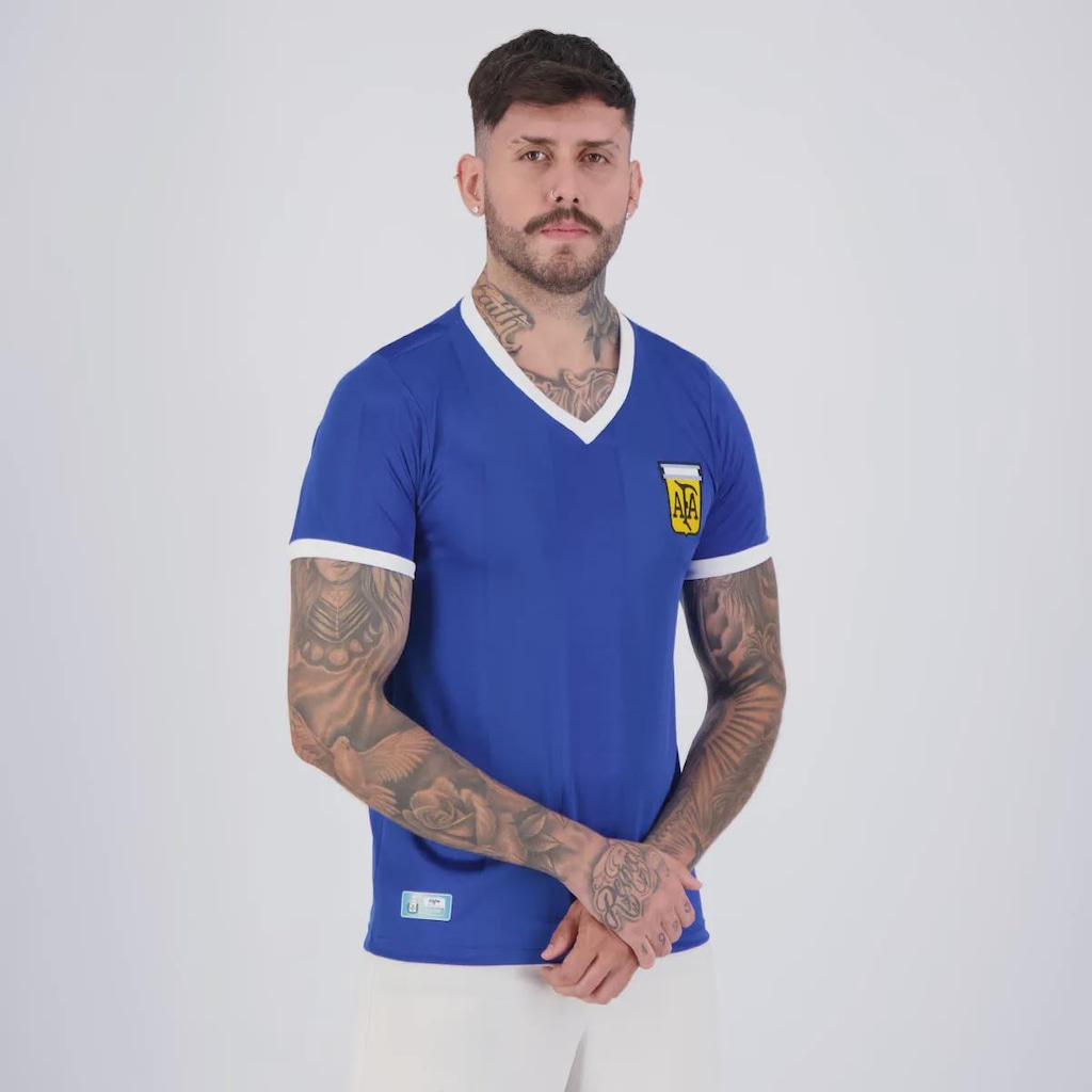 Imagem 2 do produto Camiseta Argentina Retrô Copa 1986 Masculina FutFanatics