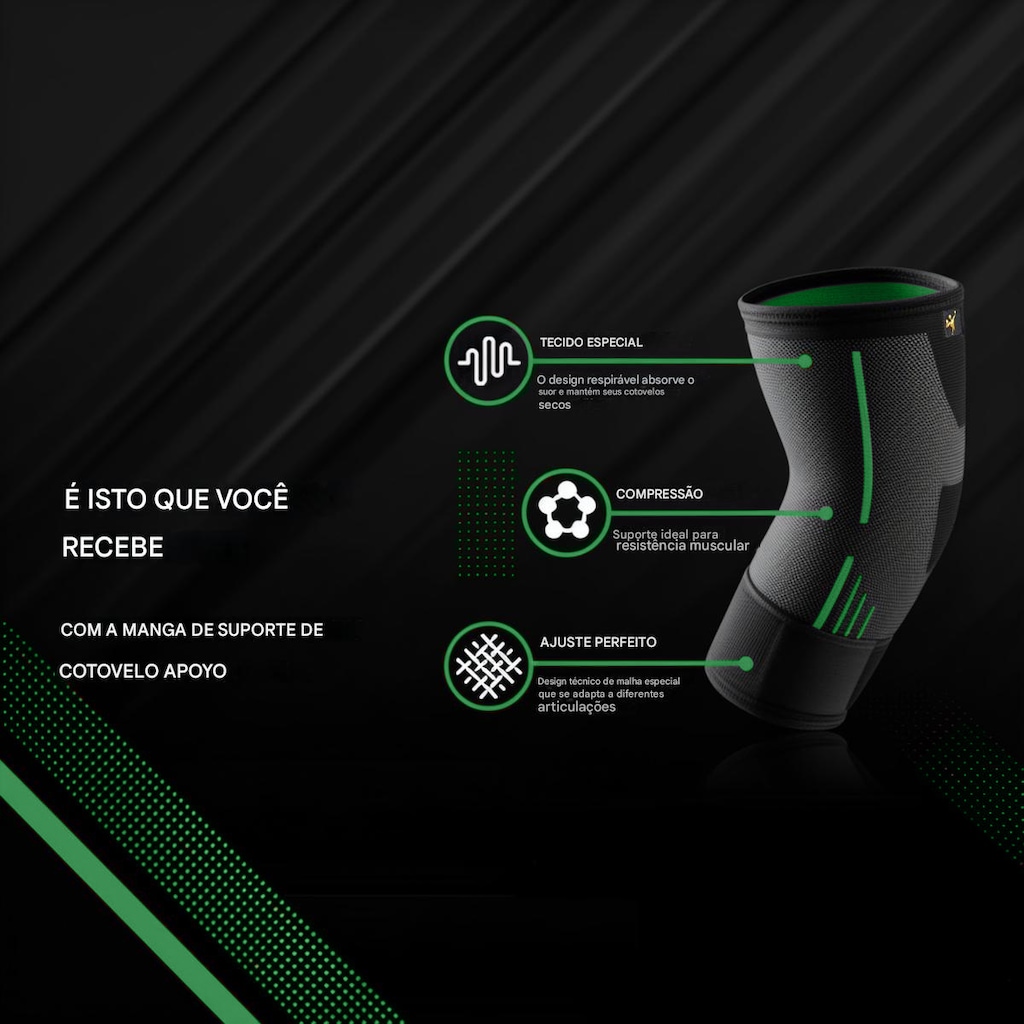 Imagem 5 do produto Cotoveleira Elástica Gold Sports 3D Premium Compressão Com Bandagem Ajustável - 1 unidade