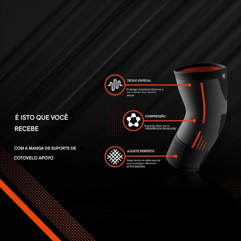 Imagem 5 do produto Cotoveleira Elástica Gold Sports 3D Premium Compressão Com Bandagem Ajustável - 1 unidade